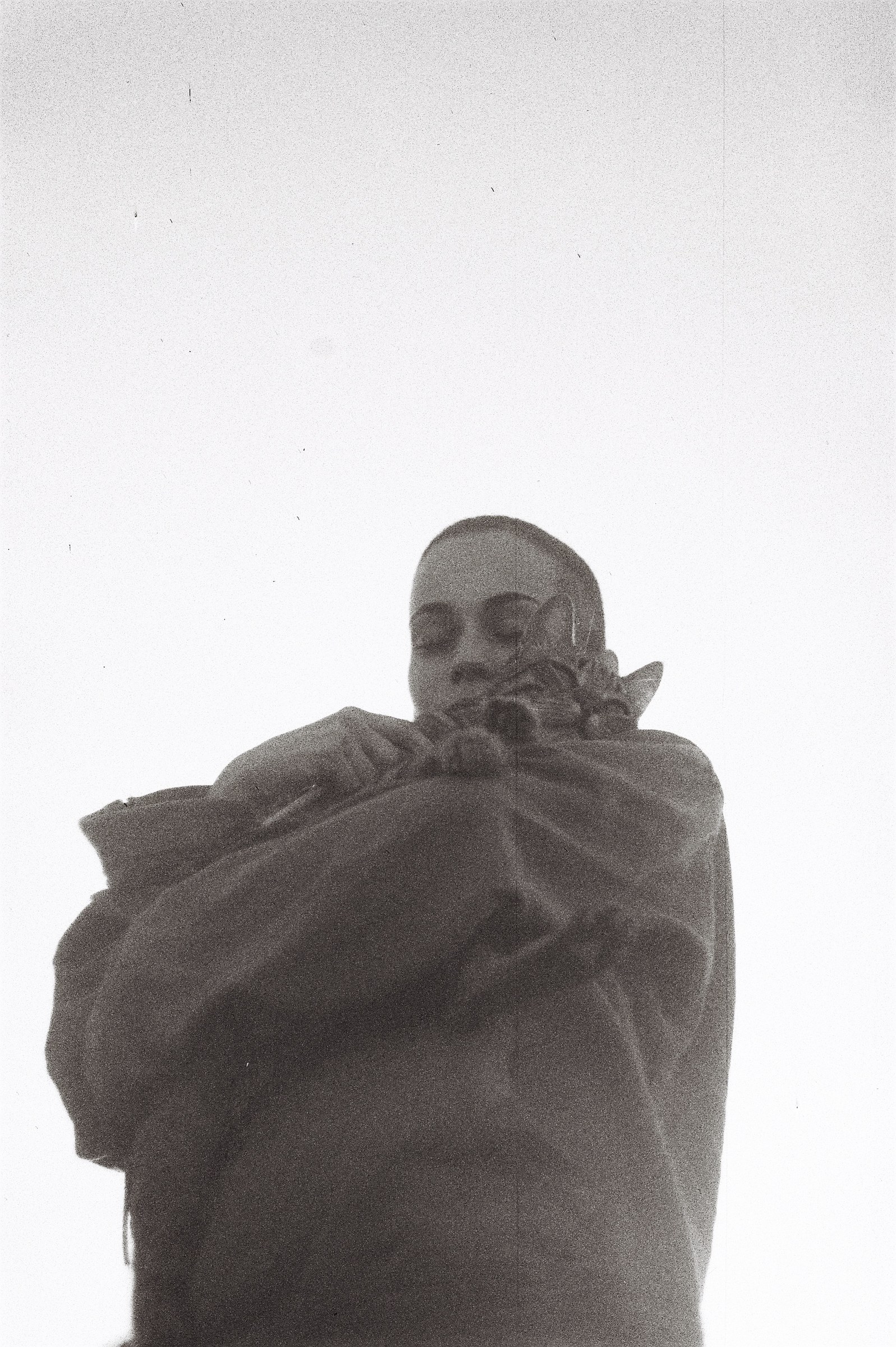 Portrait with cat — film photography